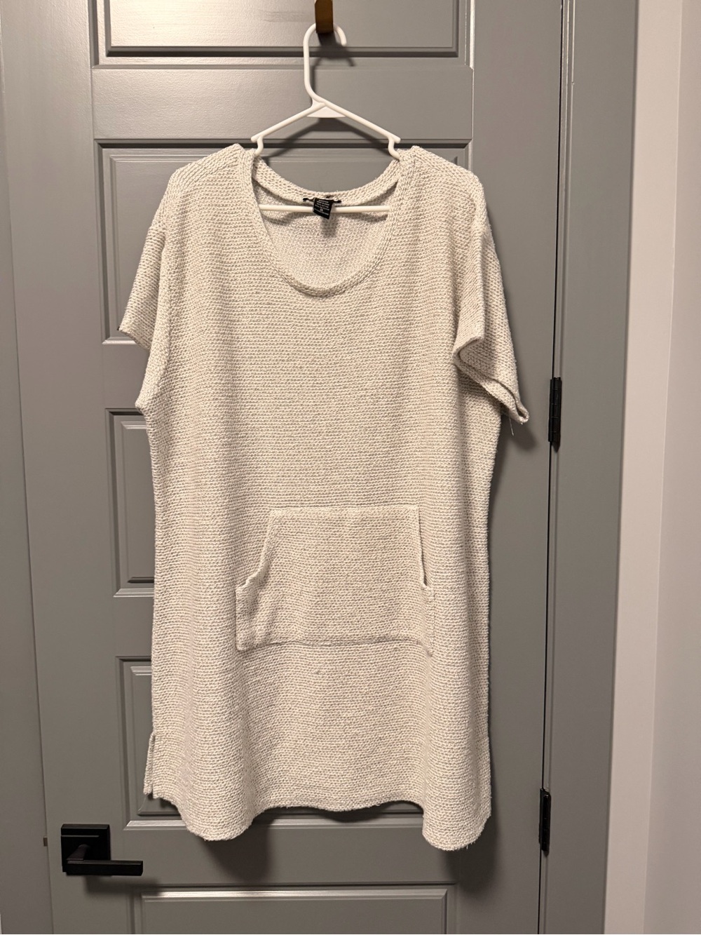 Robert Louis Ivory Knit Midi Dress with Front Pocket 3X